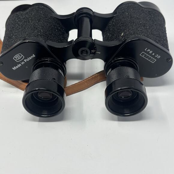 PZO Binoculars LP6x30 Vintage Poland Rare Army Militaria Cold War Leather Case - Picture 1 of 14